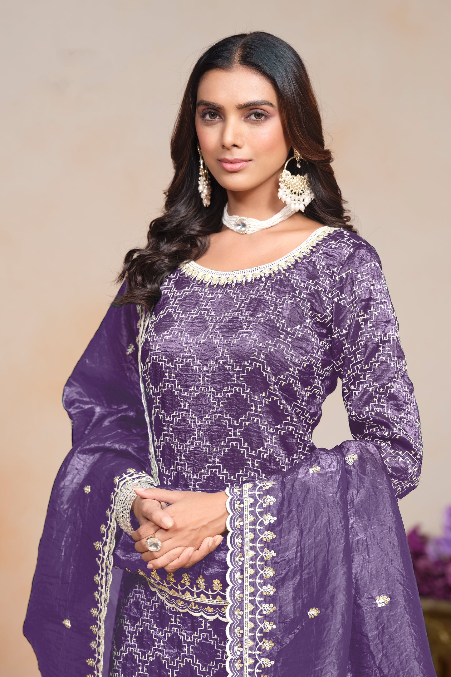 Indian Traditional Designer Women's Wear Salwar Kameez Palazzo Suit
