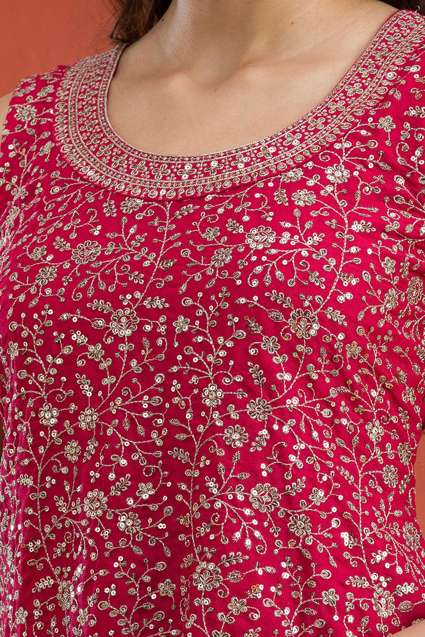 Gorgeous Designer Pink Embroidered Traditional Suit 