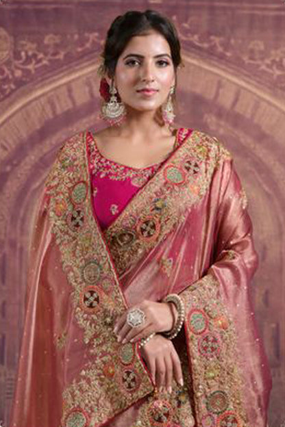 Designer Grey Silk Saree With Embroidered Blouse - Premium Ethnic Wear For Parties