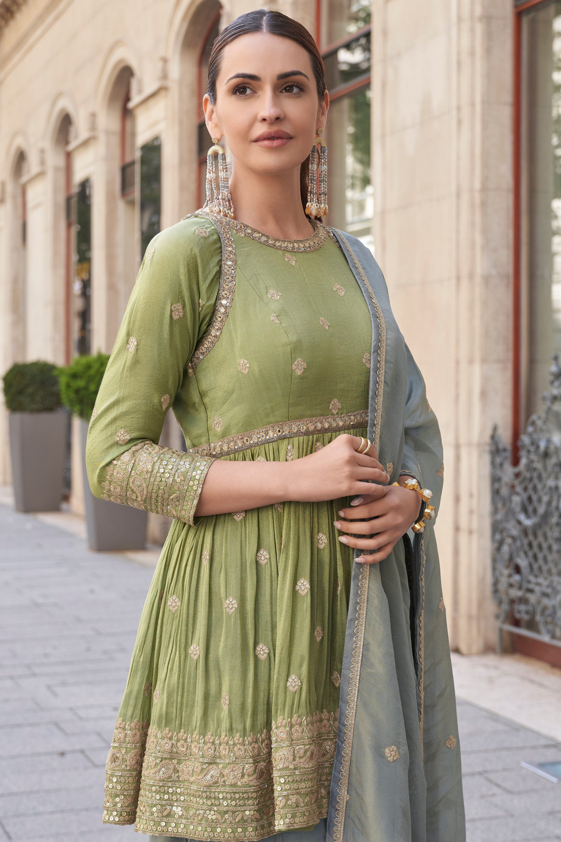 Designer Sharara Kameez Suit Ready To Wear Ethnic Outfit USA Canada

