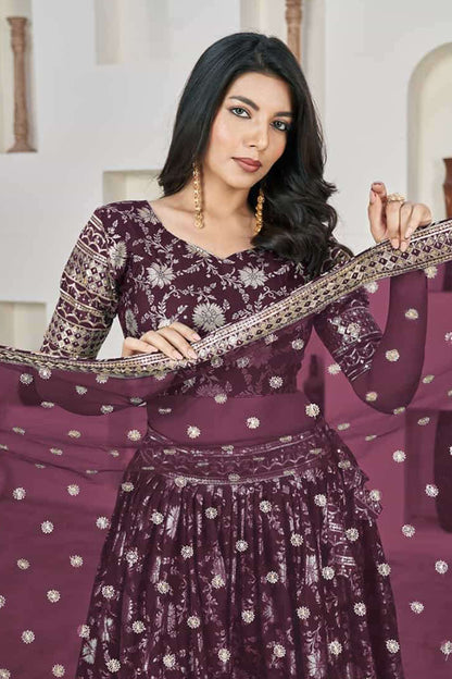 Designer Wedding Lehenga Choli ack view With Intricate Embroidery Work