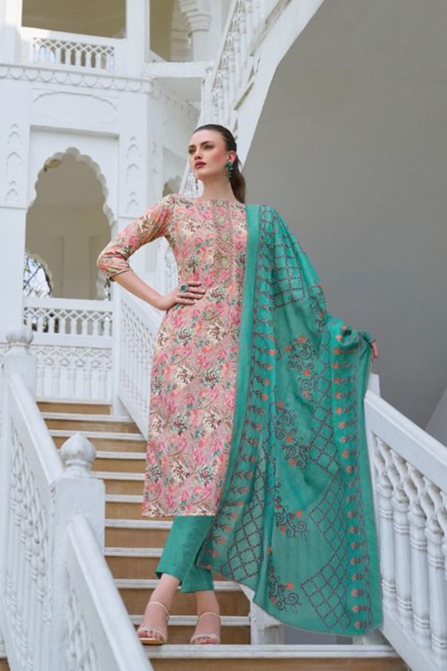 Pakistani designer cotton printed simple salwar kameez suit
