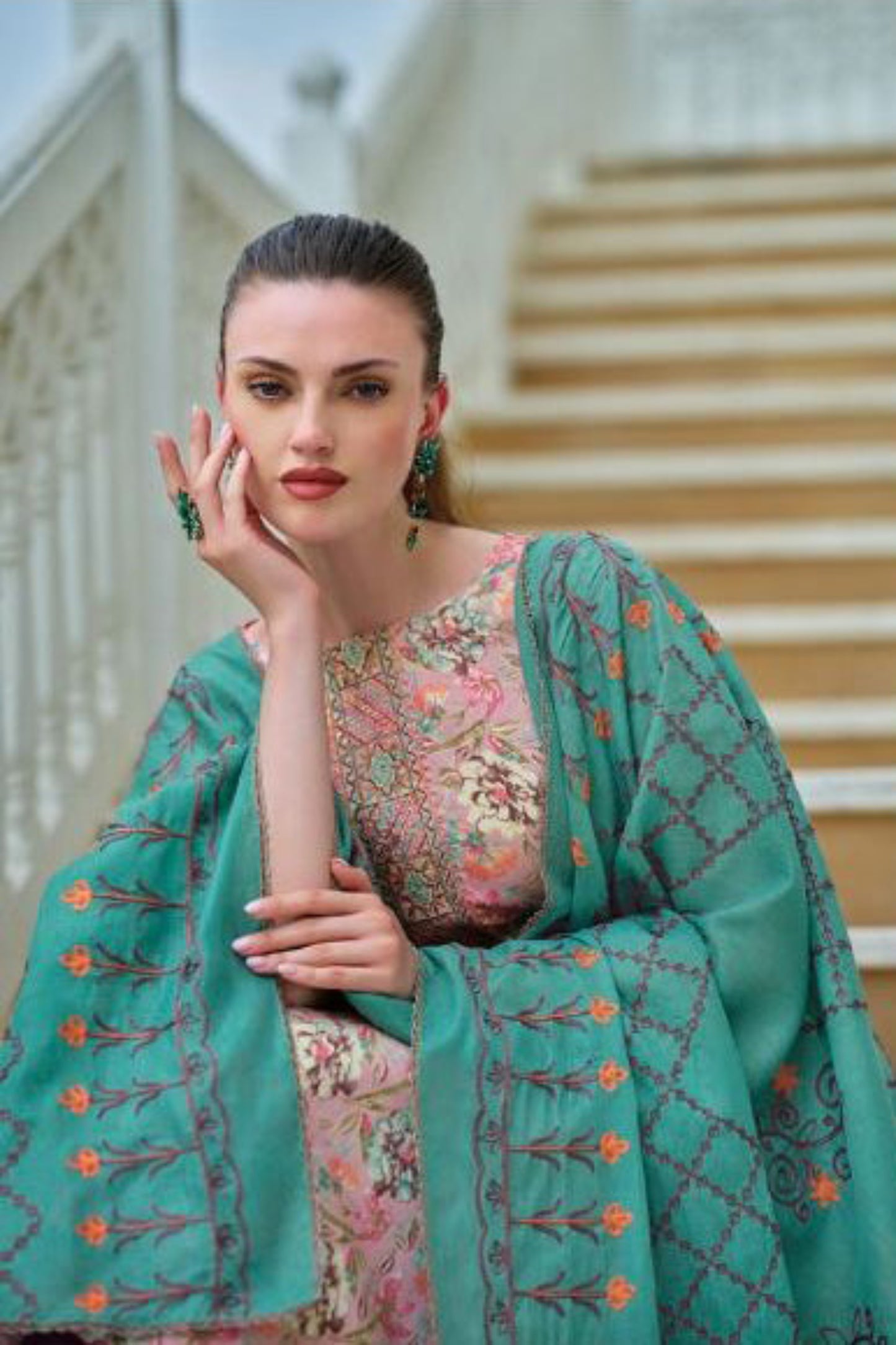 Pakistani designer cotton printed simple salwar kameez suit
