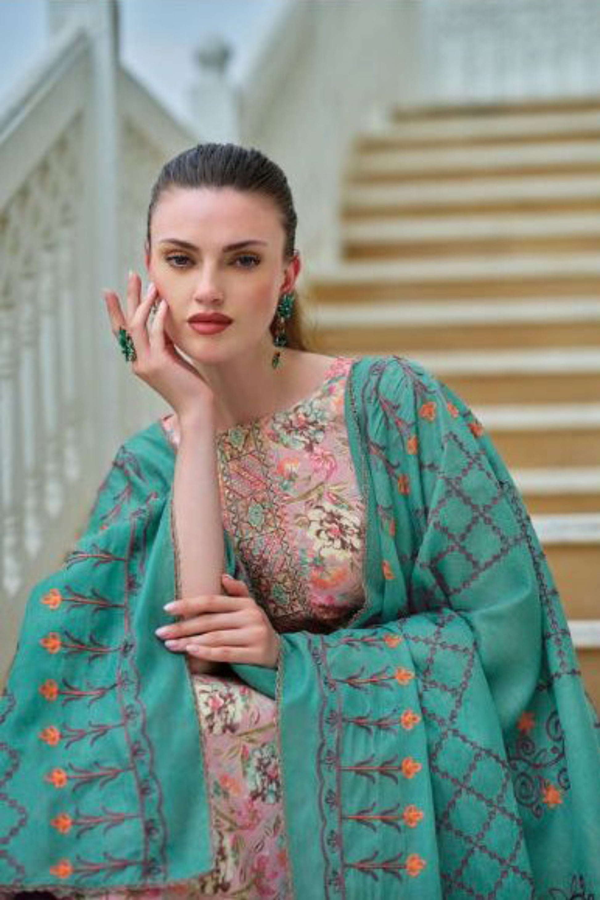 Pakistani designer cotton printed simple salwar kameez suit
