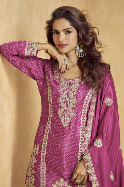 Pink palazzo set offers a graceful and feminine touch, making it ideal for daytime events, festive gatherings, or casual outings.
