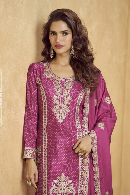 Pink palazzo set offers a graceful and feminine touch, making it ideal for daytime events, festive gatherings, or casual outings.
