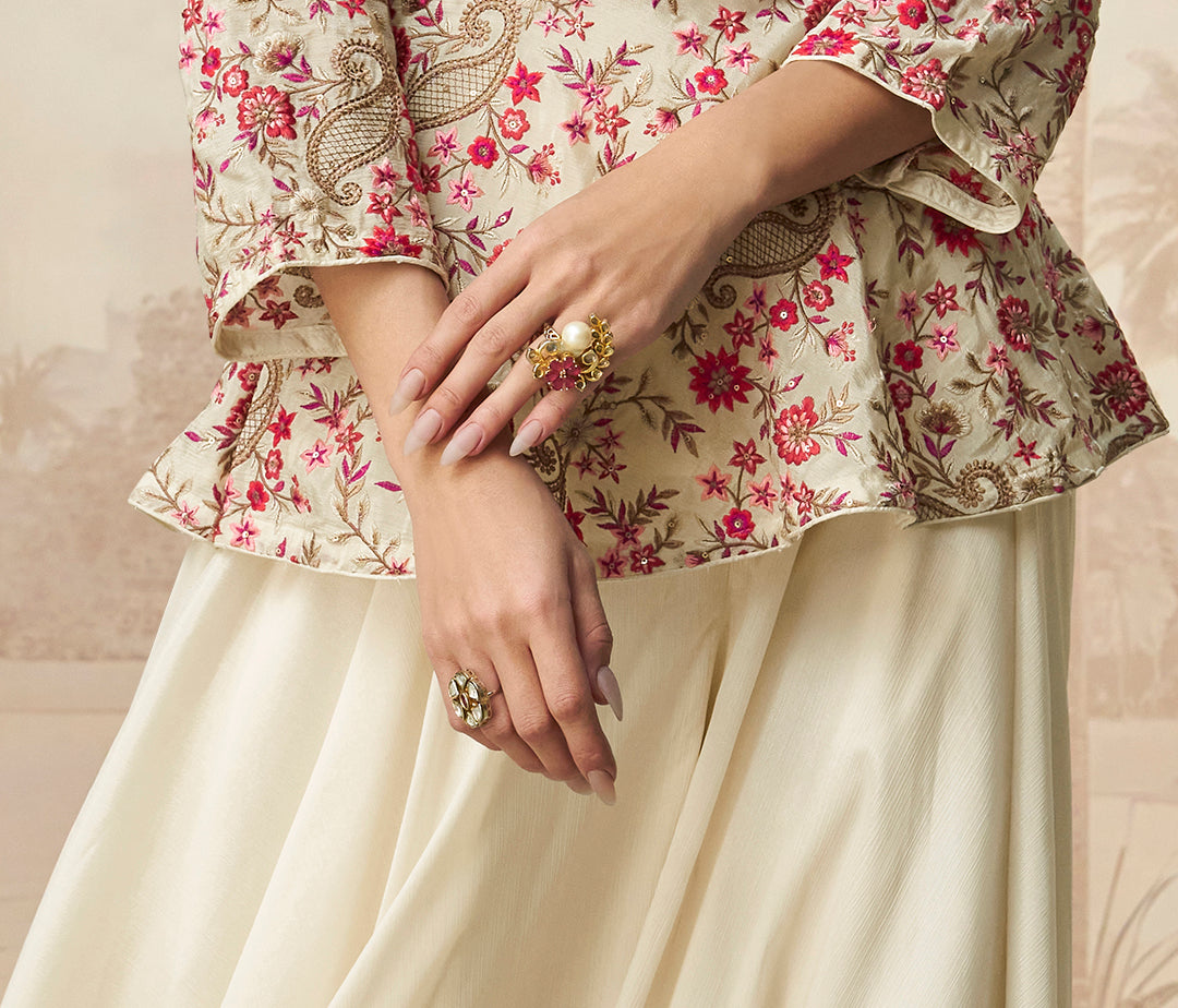 Elegant white palazzo set with soft fabric and simple design, perfect for casual wear or festive gatherings.
