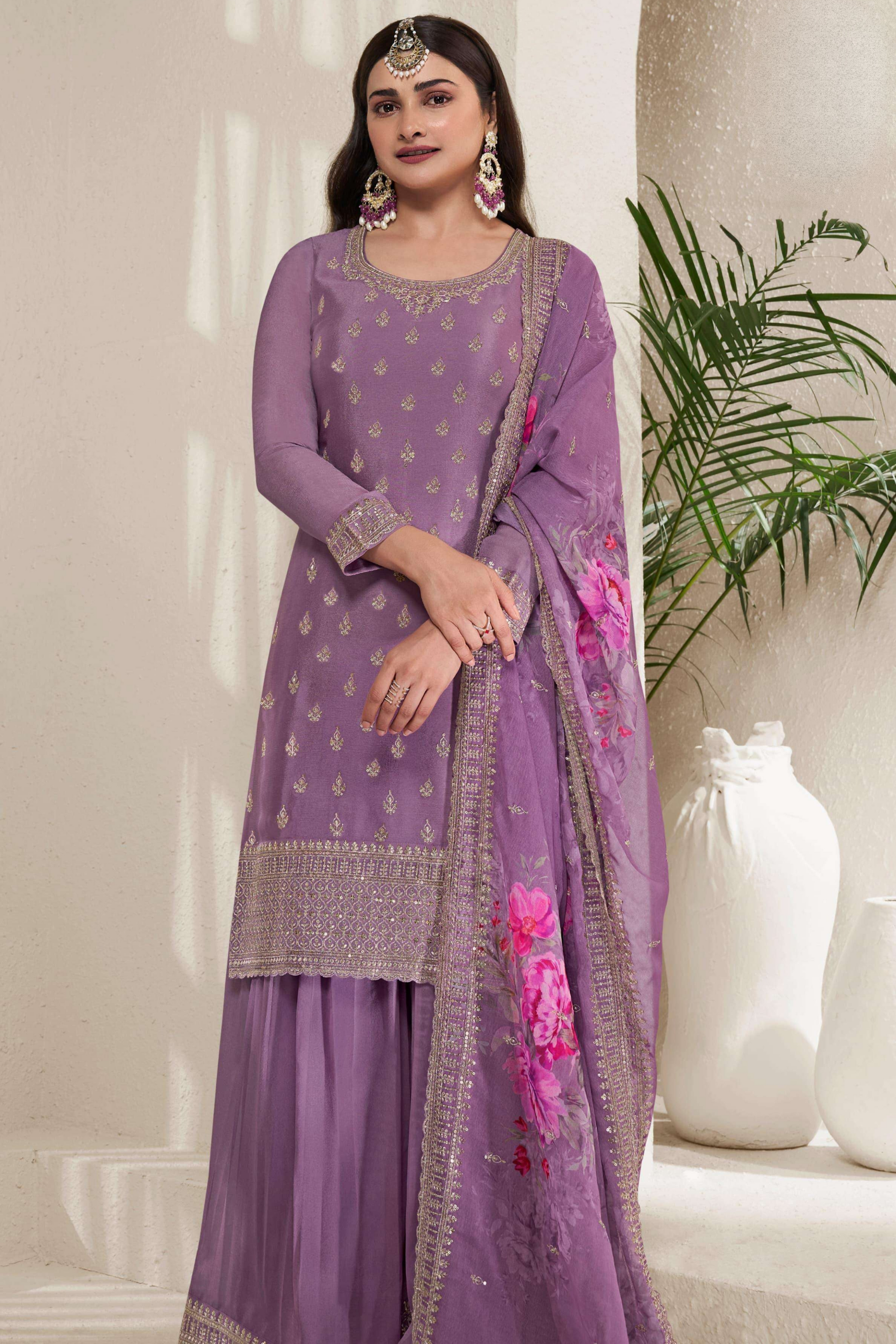 Elegant Designer Ready Made Floral  Palazzo Suit