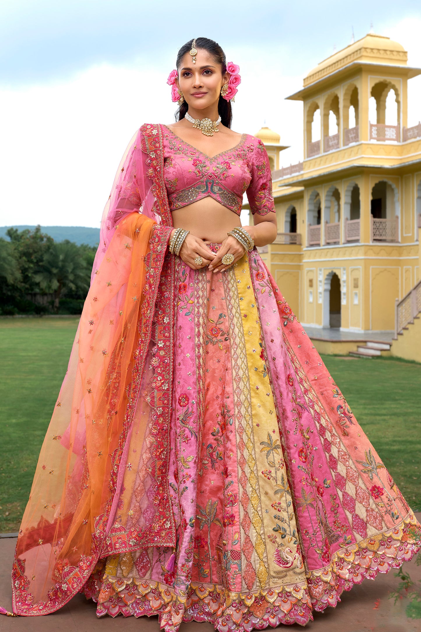 Heavy Embroidery Work Bridesmaid Lehenga Choli