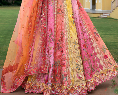 Colorful Pink Designer Lehenga Choli For Festival