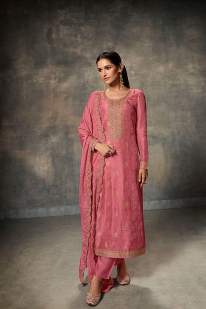 Pink Churidar Salwar kameez Wedding Dress Embroidered