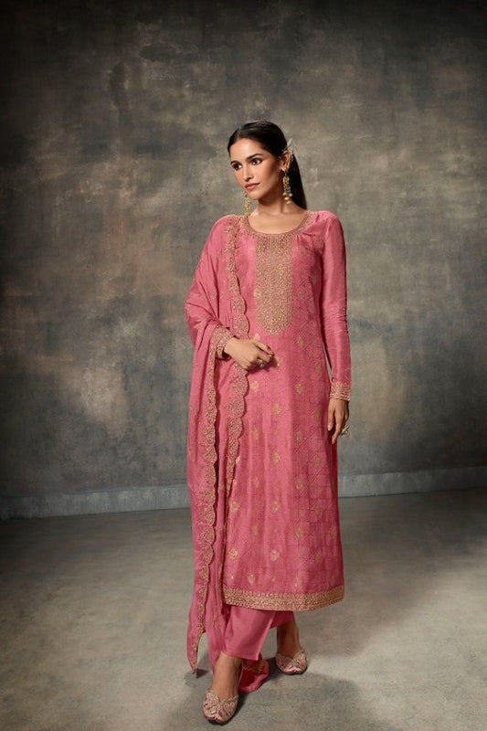 Pink Churidar Salwar kameez Wedding Dress Embroidered