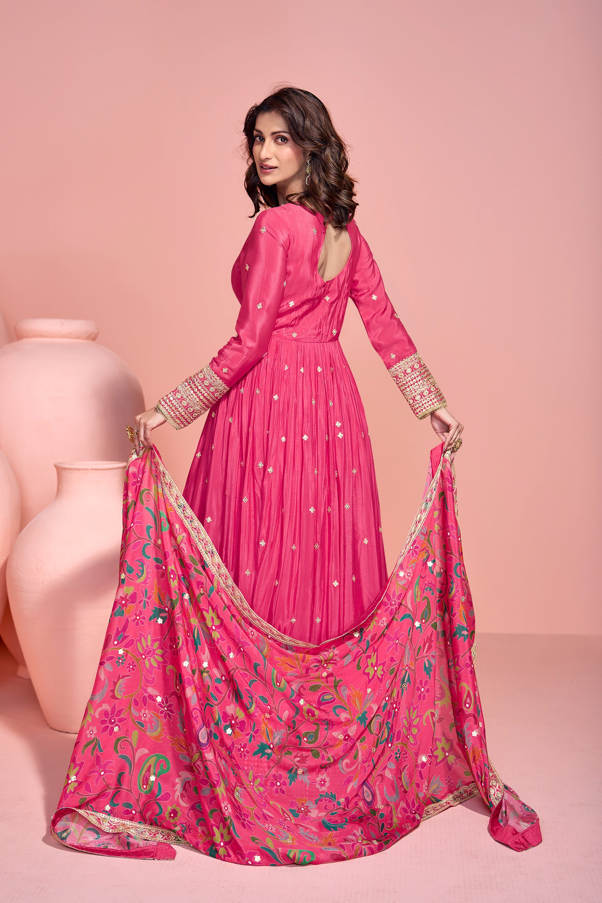 Beautiful Readymade Anarkali Dupatta Dress for USA 