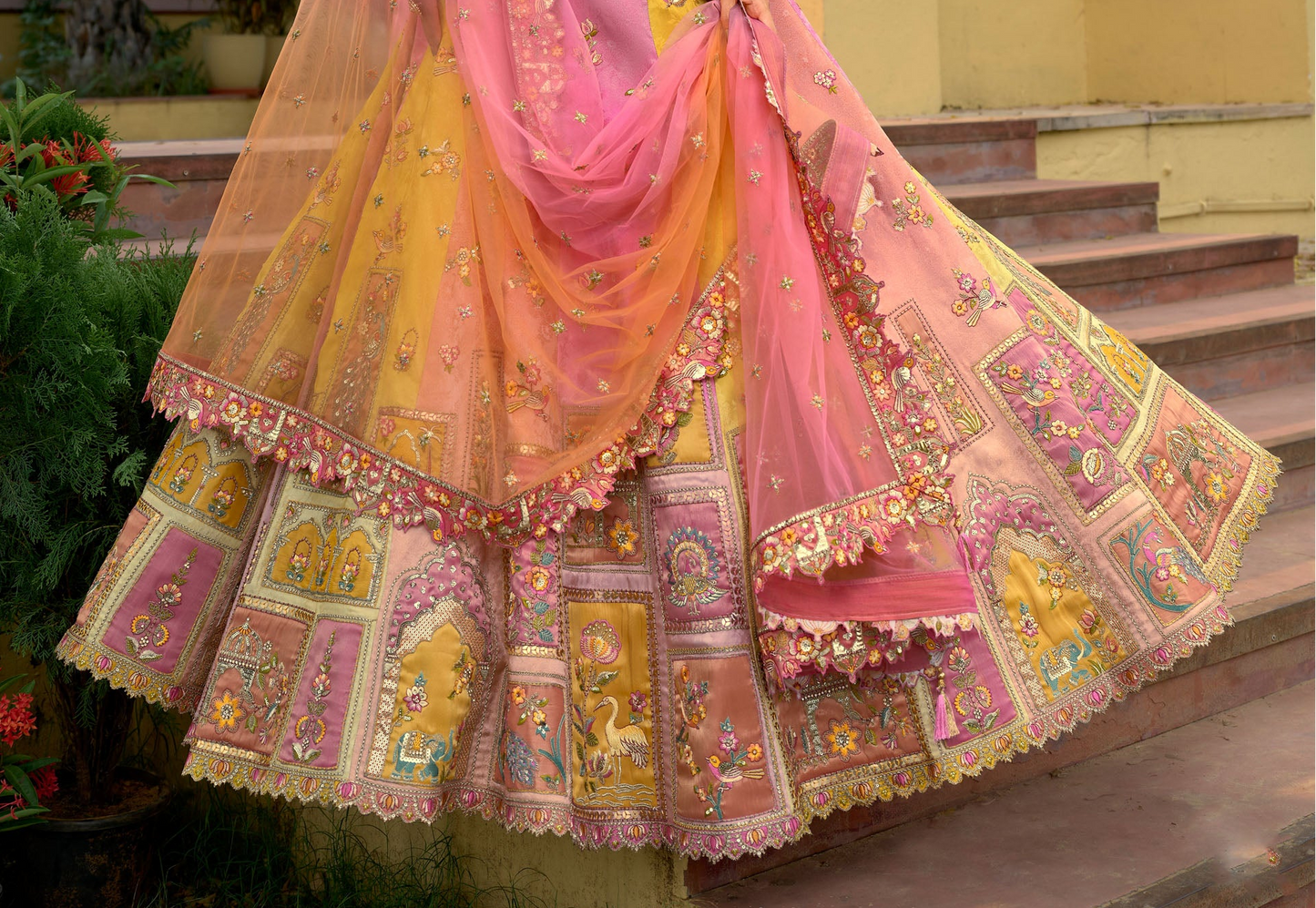 Designer Wedding Lehenga Choli - Traditional Indian Bridal Dress With Heavy Embroidery USA