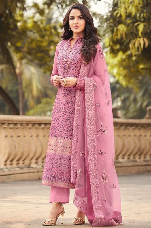 Traditional Reception Party Wear Salwar Kameez with Embroidery Work Dress