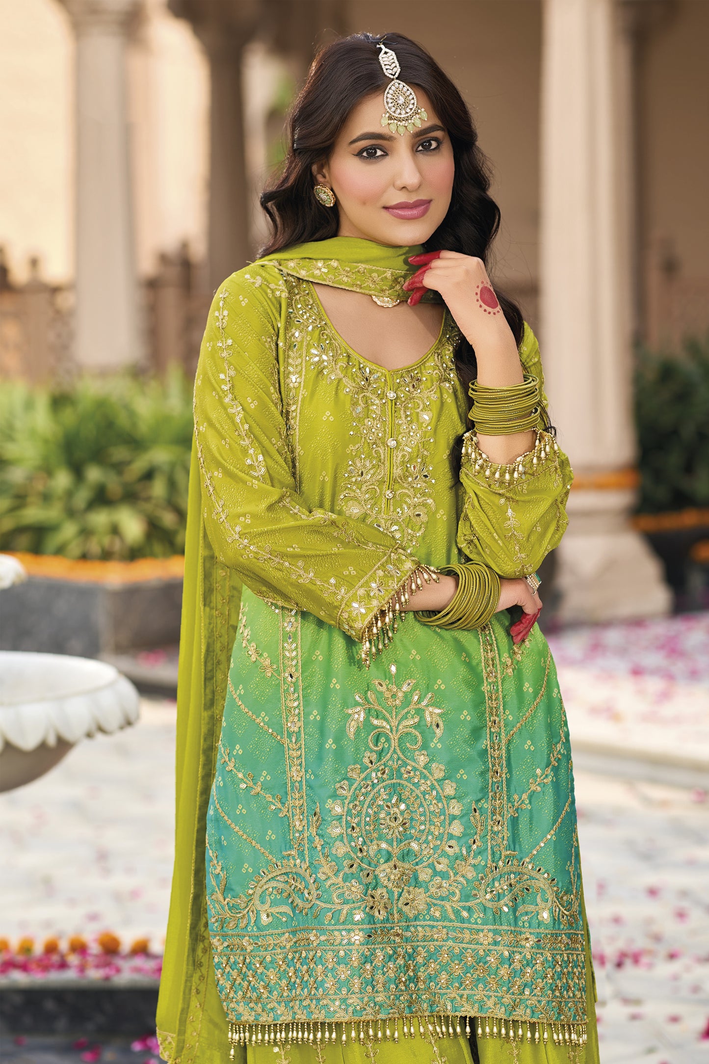 Elegant Anarkali party gown for wedding guest USA
