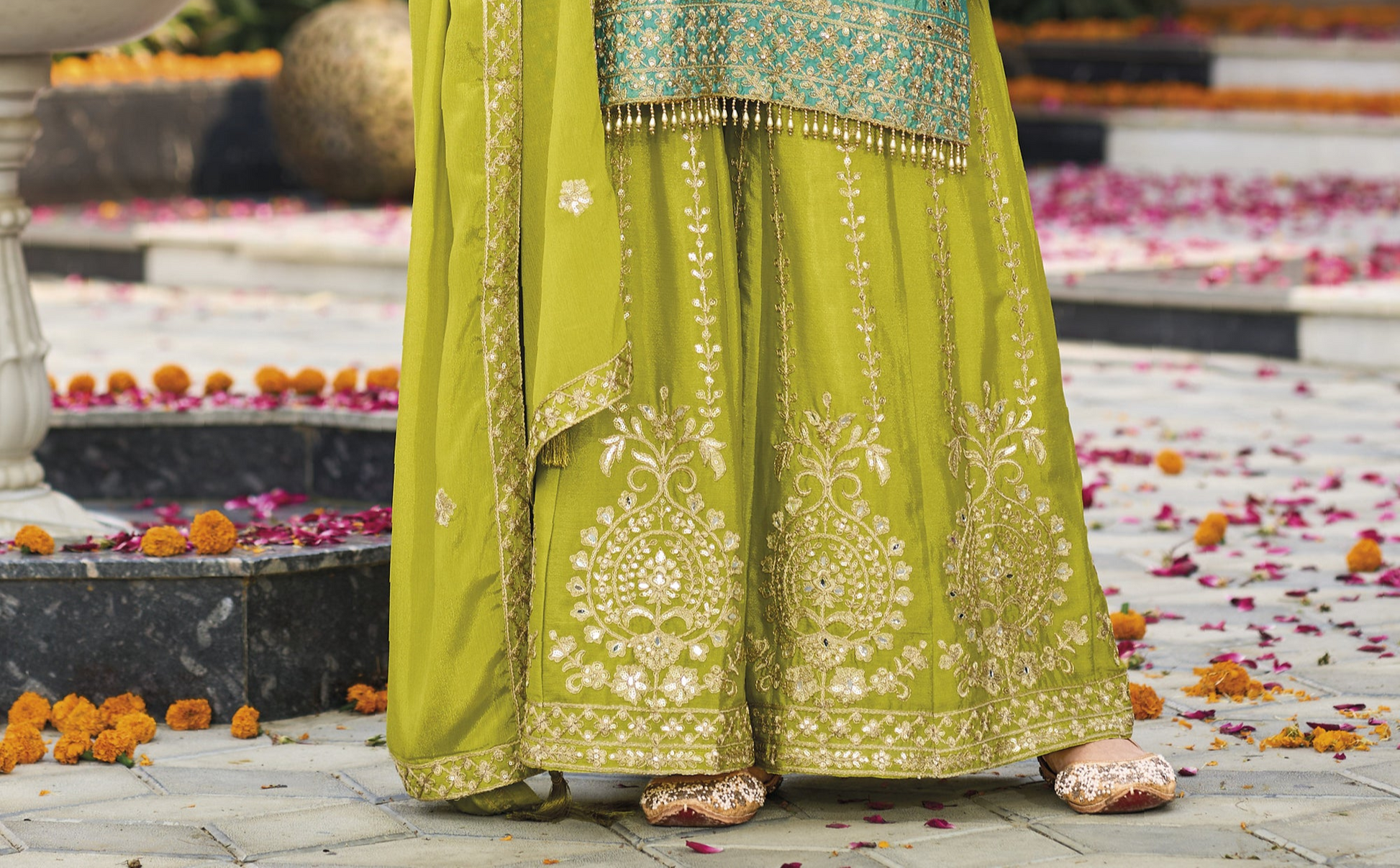 Elegant Anarkali party gown for wedding guest USA
