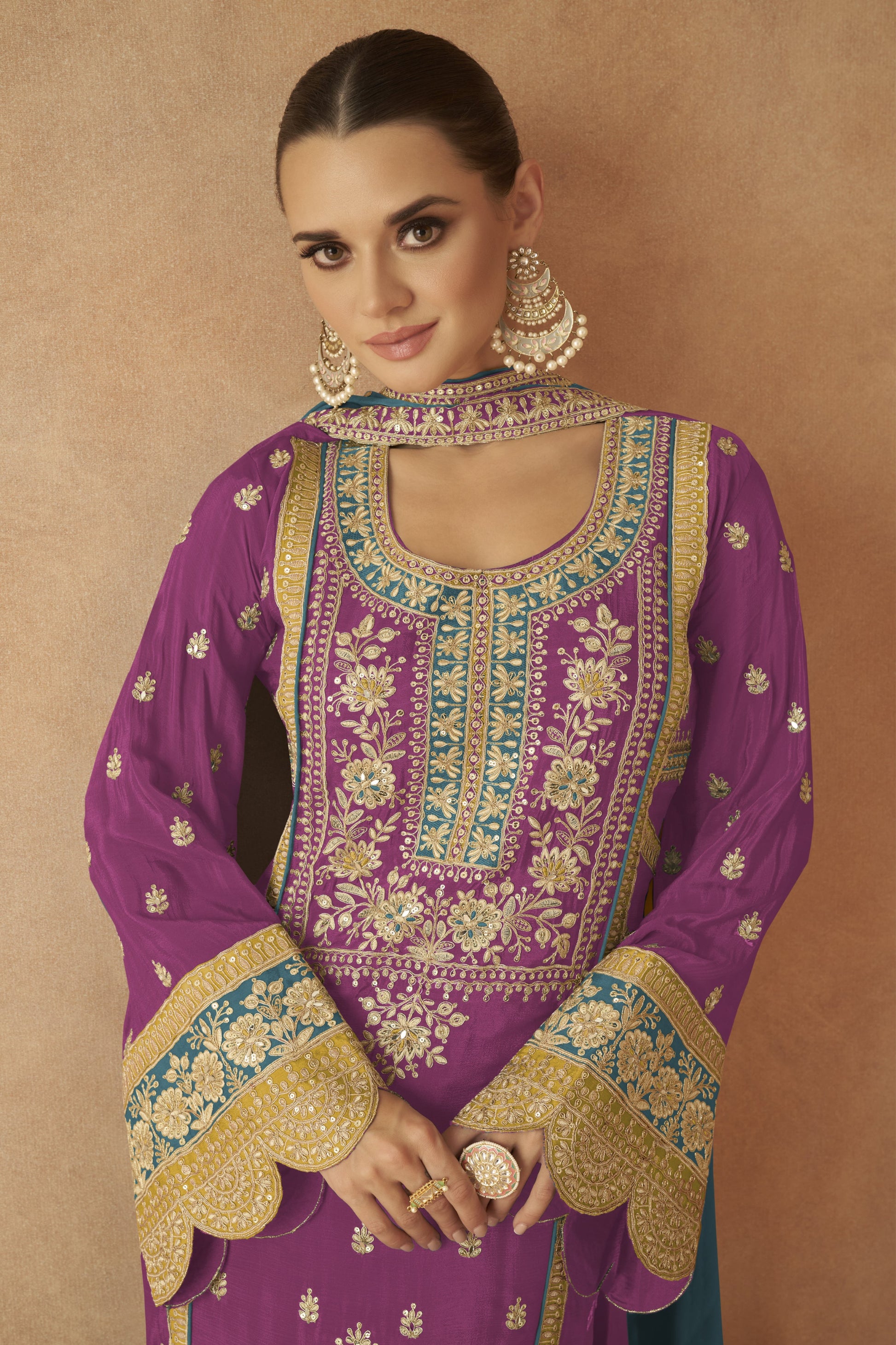 Heavy embroidered Anarkali suit for women USA
