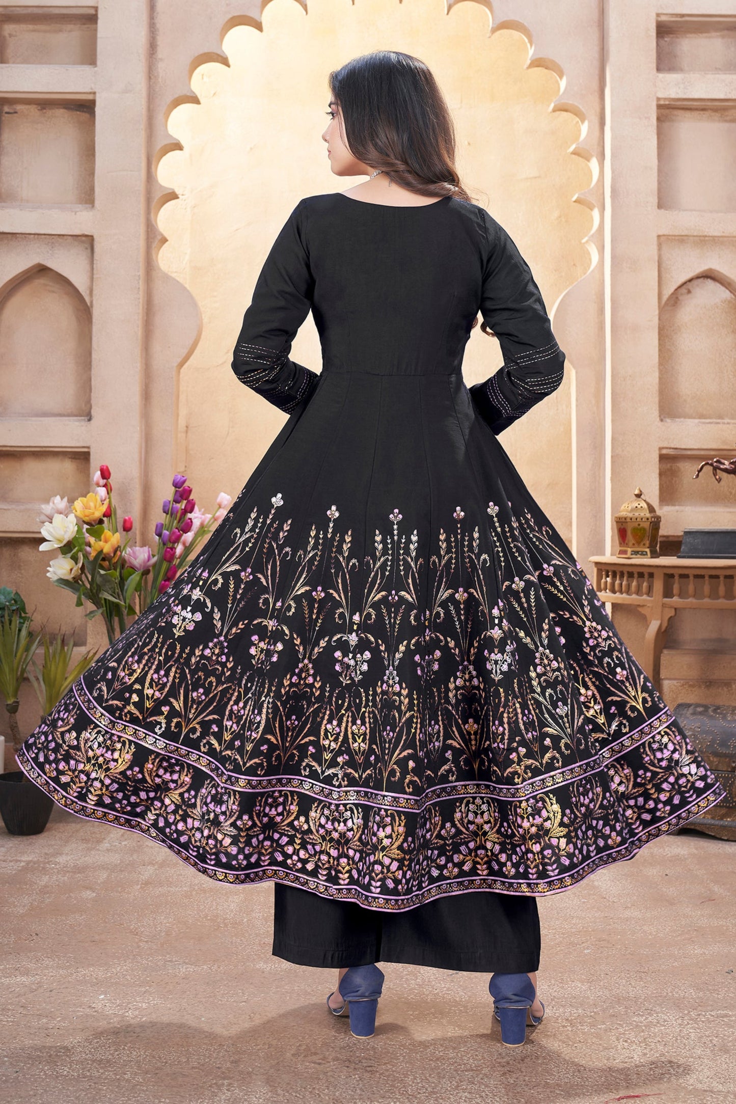 Bridal Anarkali gown with dupatta shipped from USA
