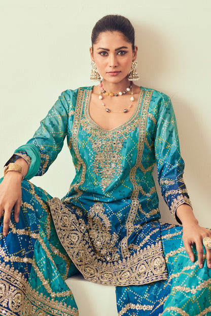 Floor-length Anarkali gown for Indian wedding USA
