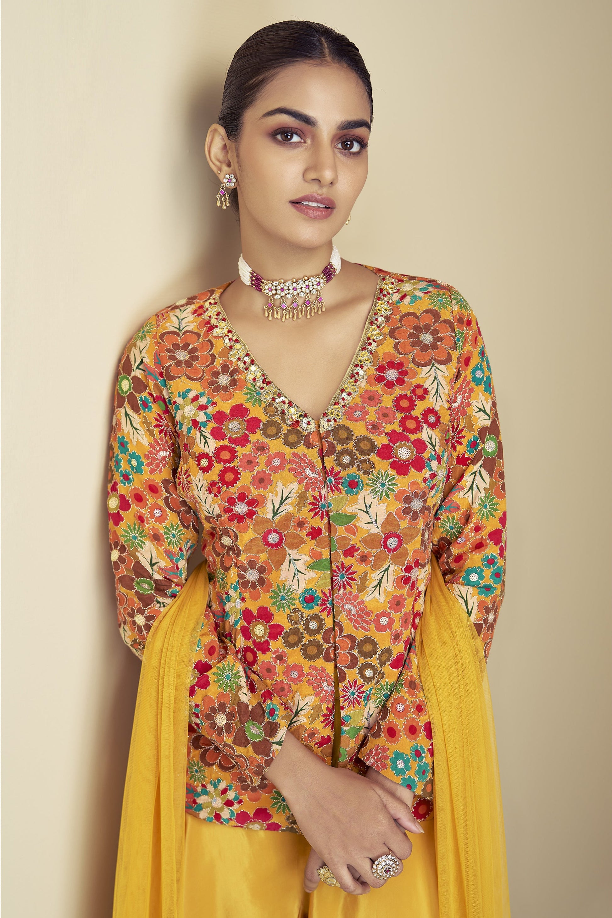 Bridal Anarkali gown with dupatta shipped from USA
