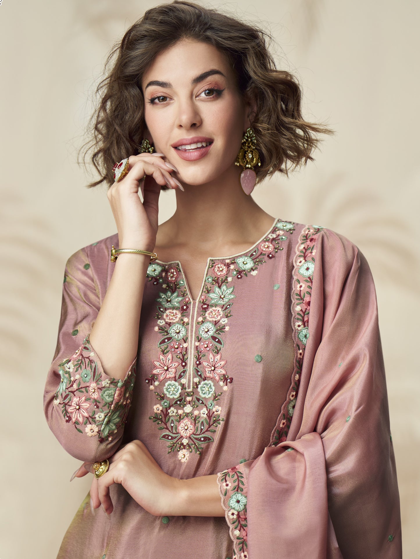 Pink Plazzo for a Wedding – Sweet and lovely, perfect for bridesmaids and guests.
