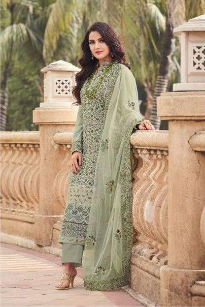 New Pistachio Green Plus Size Salwar Kameez For Wedding-Reception