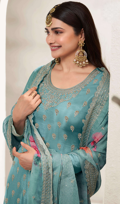 Straight Salwar Kameez Suits Embroidery Work Stunning Wedding Guest Dresses