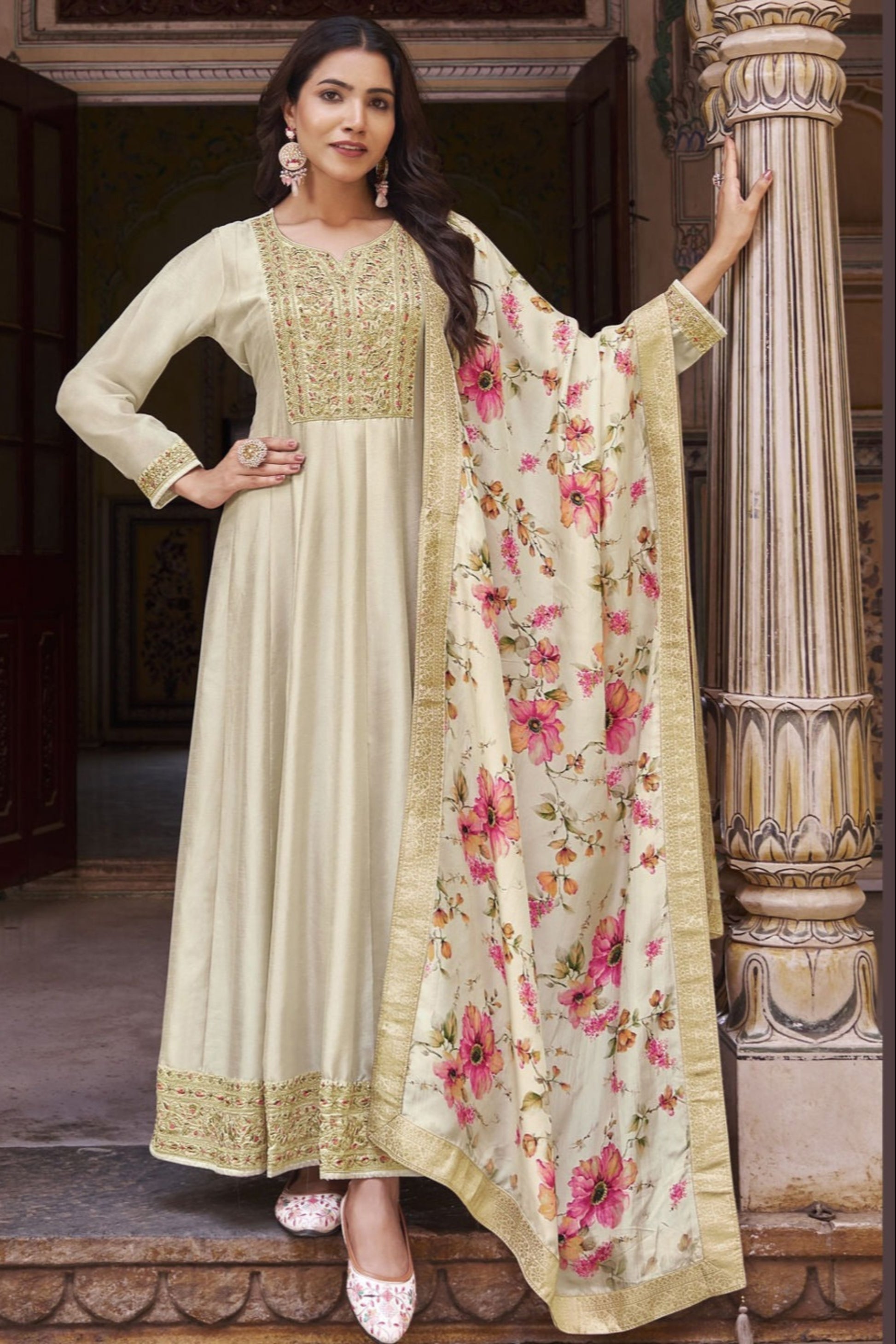 Ready-to-Wear Gown Suits Indian Designer Party Anarkali Gown Suits With Dupatta