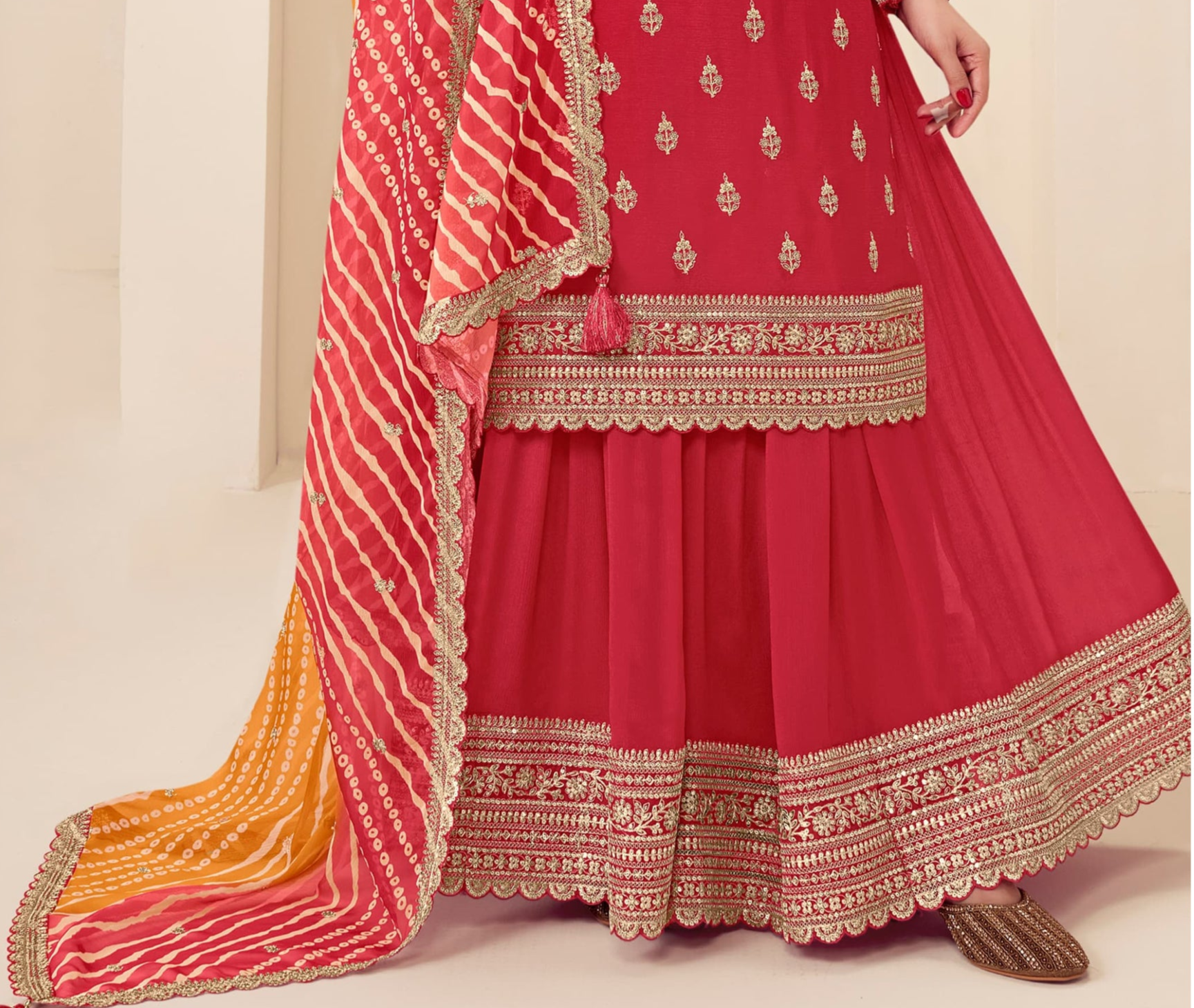 Stylish Palazzo Dupatta Dress For Ramzan Eid Celebrations - Ready To Wear Indian Suit