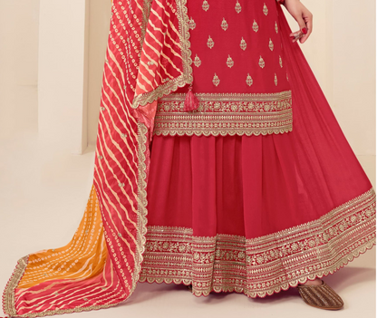 Stylish Palazzo Dupatta Dress For Ramzan Eid Celebrations - Ready To Wear Indian Suit