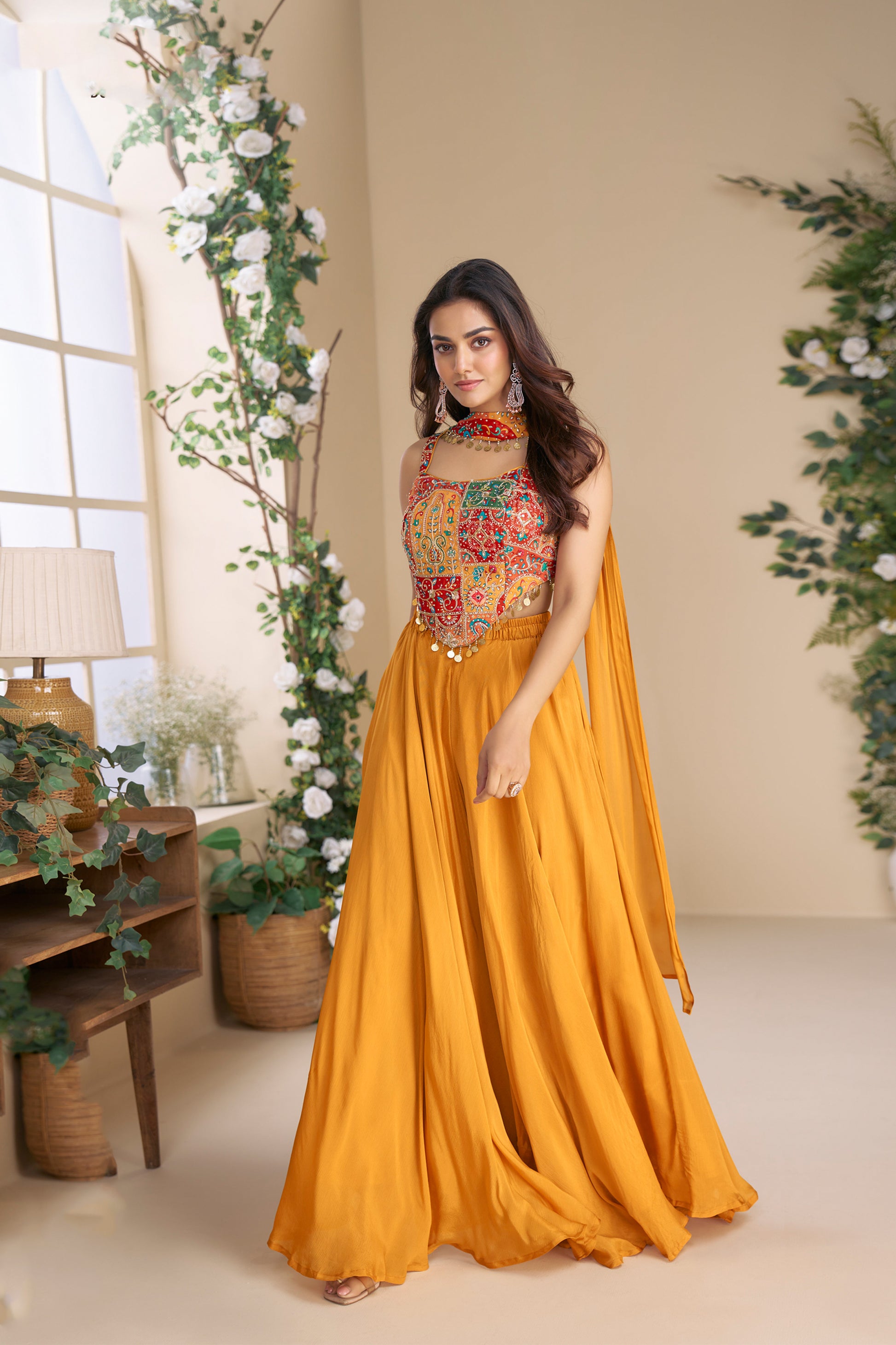 Heavy Embroidery Sharara Palazzo Suit Wedding Guest Dress