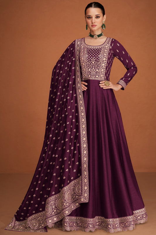 Pakistani Eid Function Party Wear Stylish Anarkali Dupatta Gown for Women