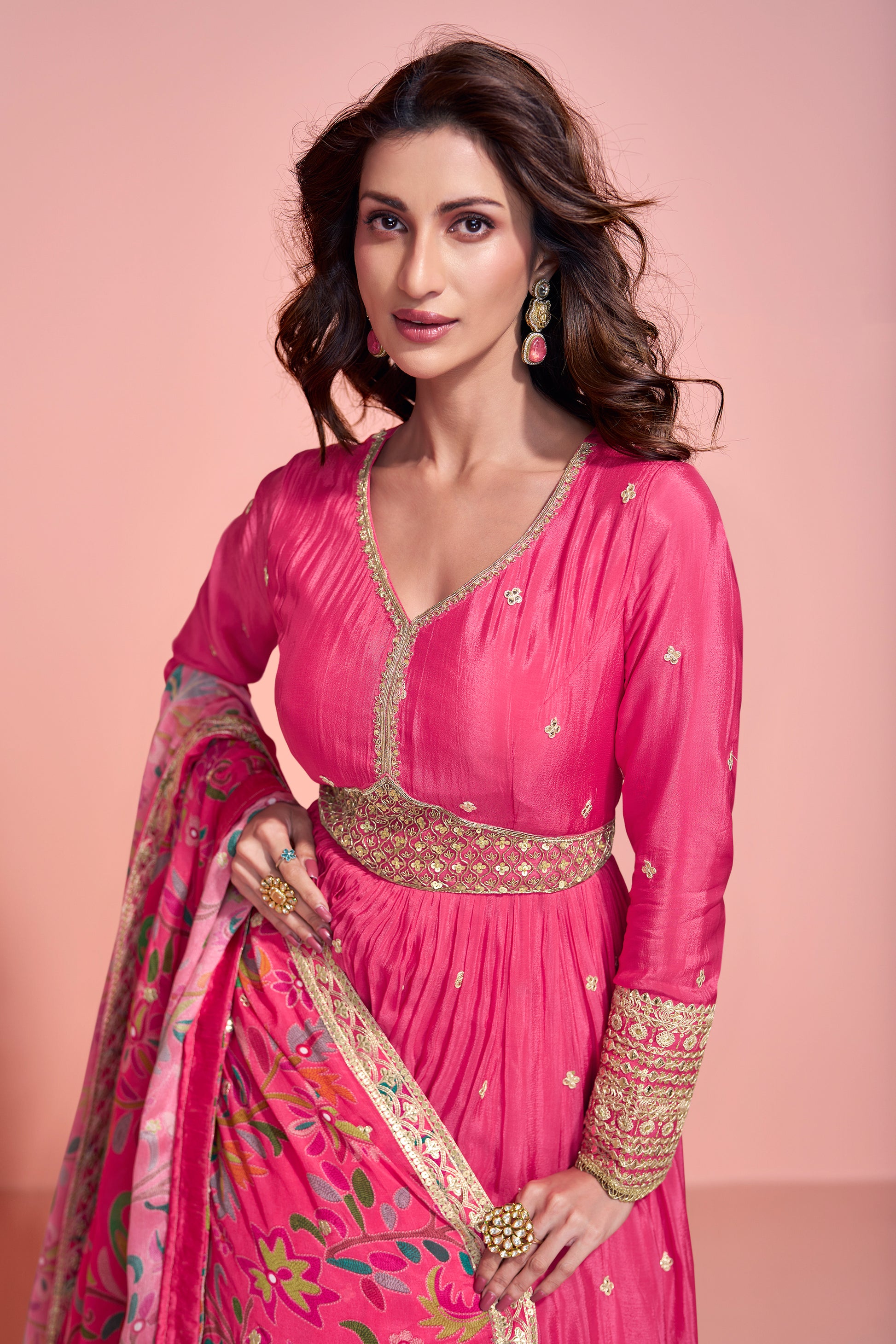 Beautiful Readymade Anarkali Dupatta Dress for USA 