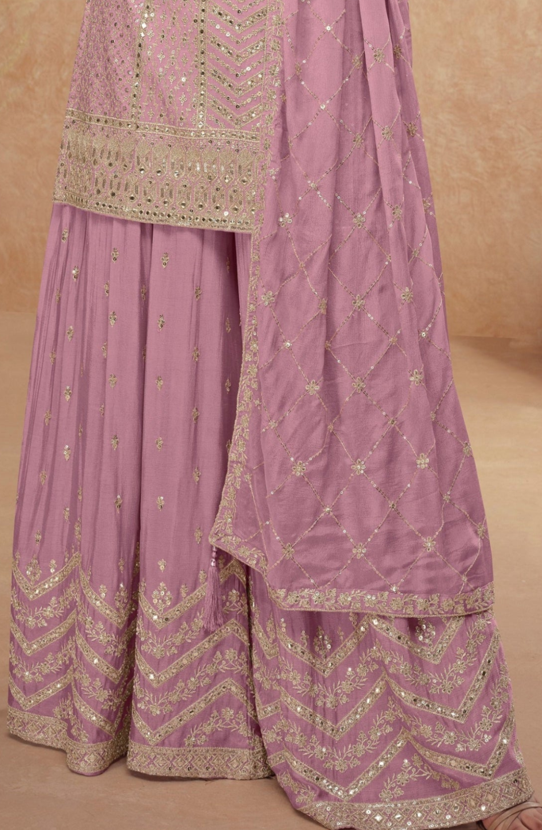 Stitched Stylish Wedding Party Wear Salwar Kameez Palazzo with Dupatta