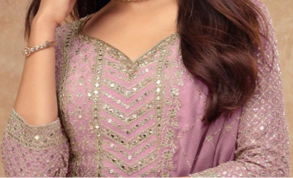 Stitched Stylish Wedding Party Wear Salwar Kameez Palazzo with Dupatta