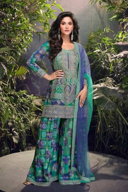 Indian Pakistani Wedding-Reception Style Ready To Wear Salwar Kameez Plazzo