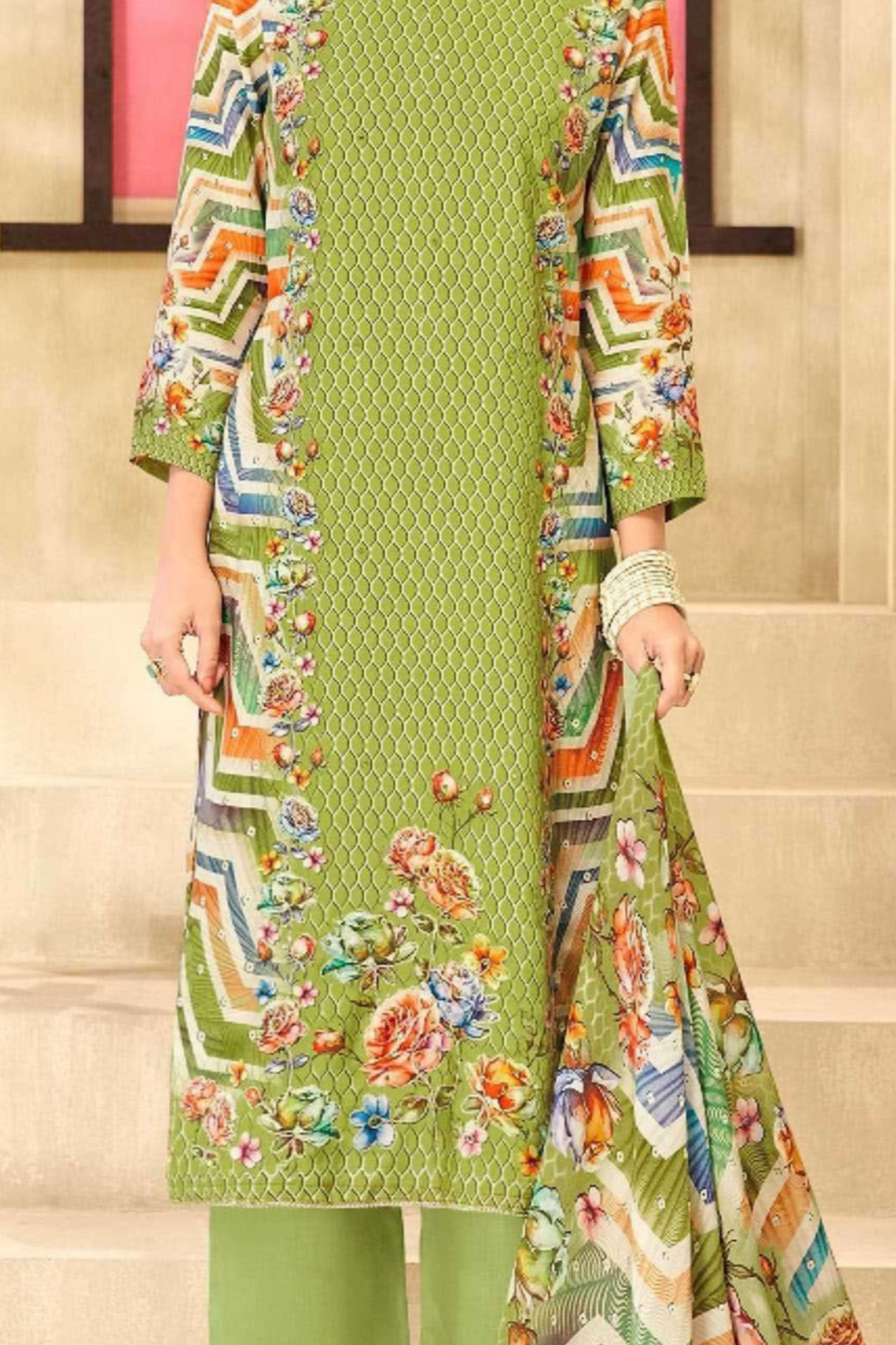 Indian Cotton Designer Printed Shalwar Kameez Suits For Casual Wear