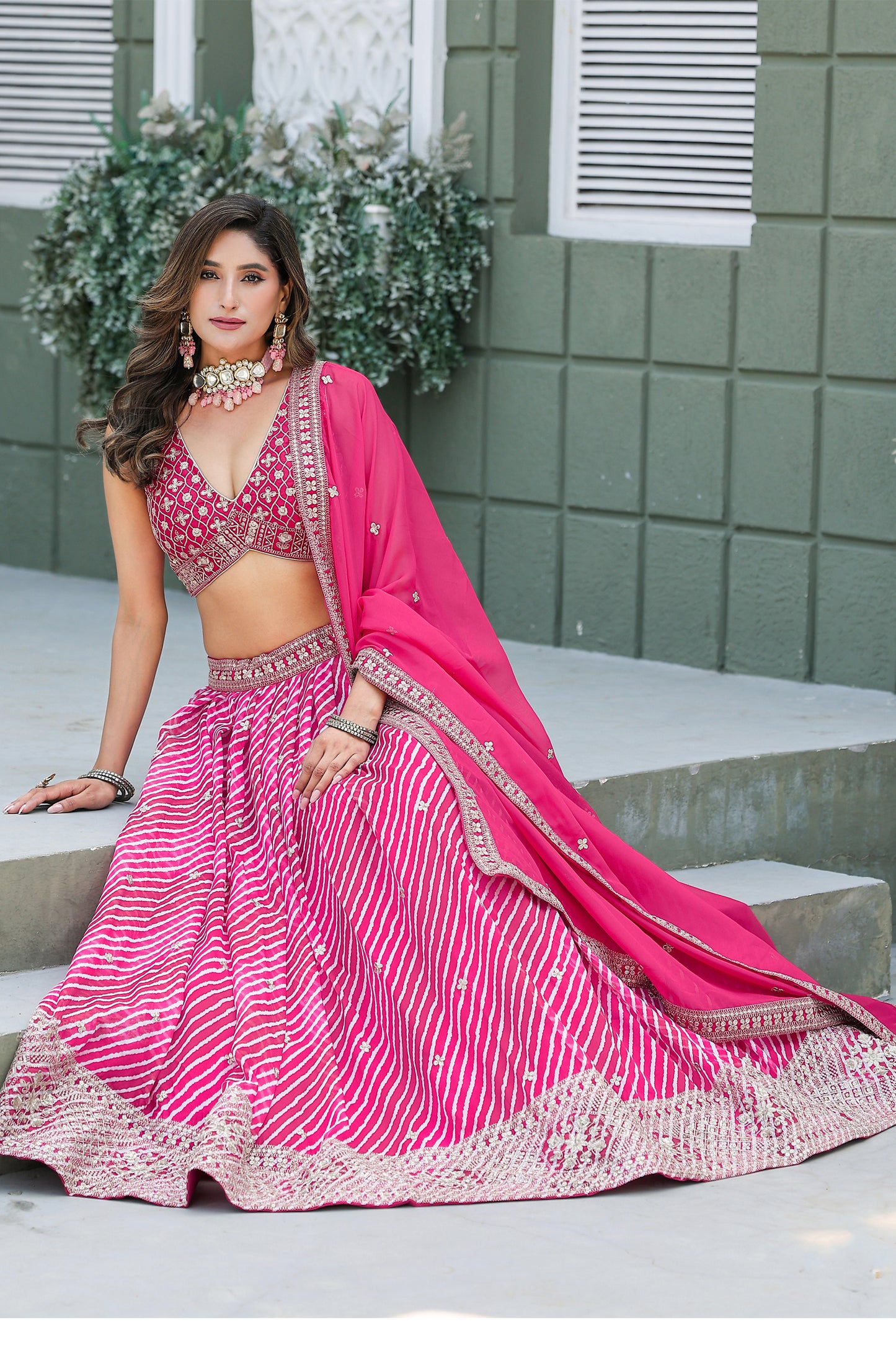 Pink Reception Party Wear Lehenga Choli With Intricate Embroidery Work Seyur