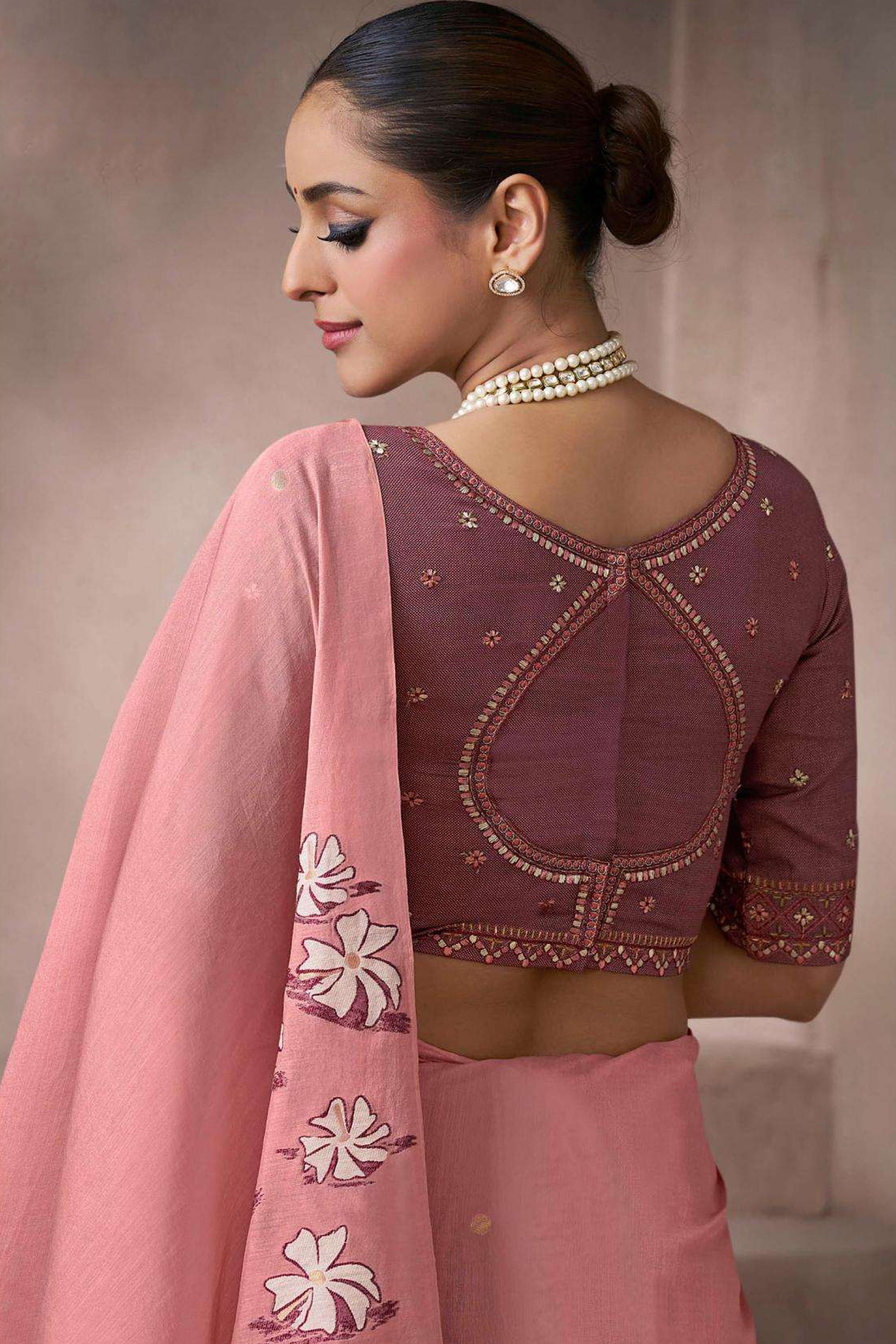 Pink Viscose Cotton Saree With Fancy Tassels Detail - Traditional Indian Wear