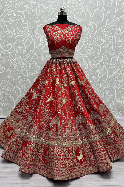 red lehenga,plus size available,Comfort Fit,Premium Fabric,Express Delivery.