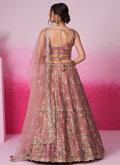"Stylish lehengas for U.S.-based Indian functions."
