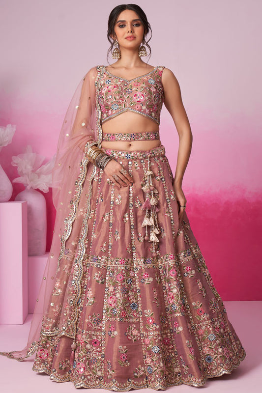 "Stylish lehengas for U.S.-based Indian functions."
