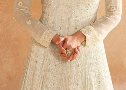 White Anarkali Gown Real Georgettle For Wedding & Party Wear Bollywood Style