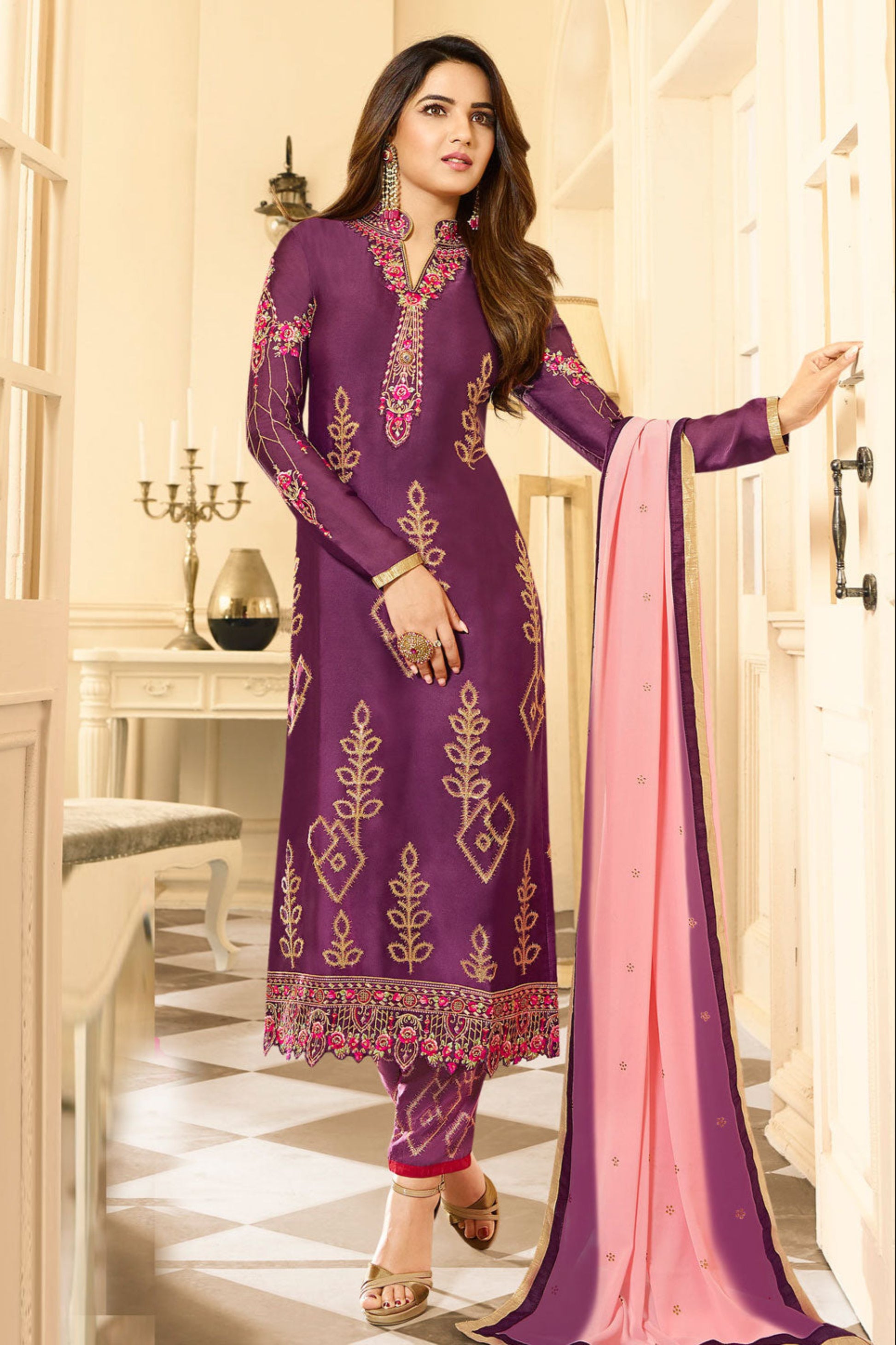 Purple salwar kameez looks royal and elegant. From light to dark purple.
