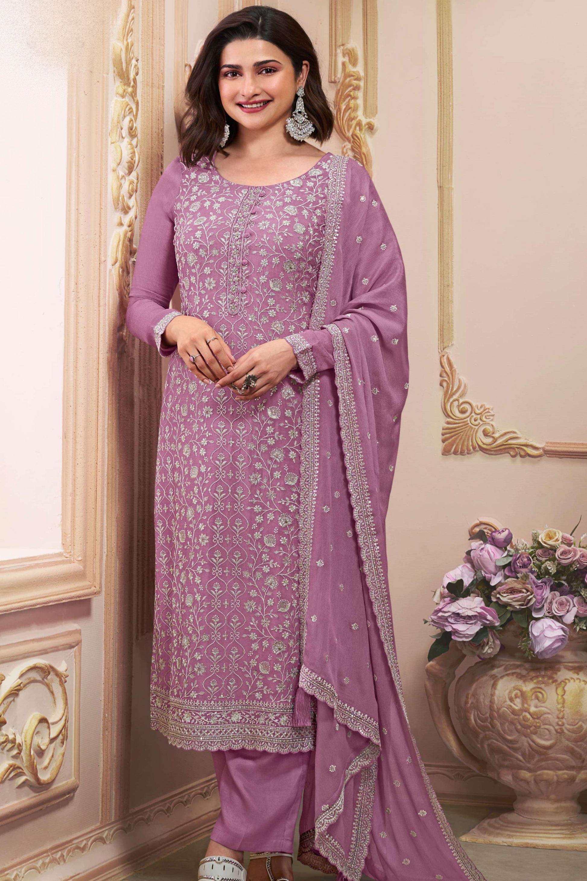 Celebrate cultural richness with finely detailed salwar kameez made to stand out.
