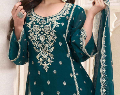 Green salwar kameez feels fresh and peaceful, perfect for festive mornings or nature-inspired celebrations.
