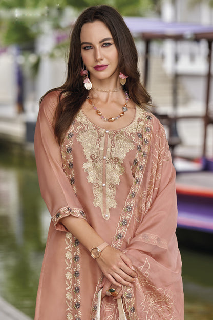 Pink salwar kameez is cheerful and lovely. Perfect for celebrations.

