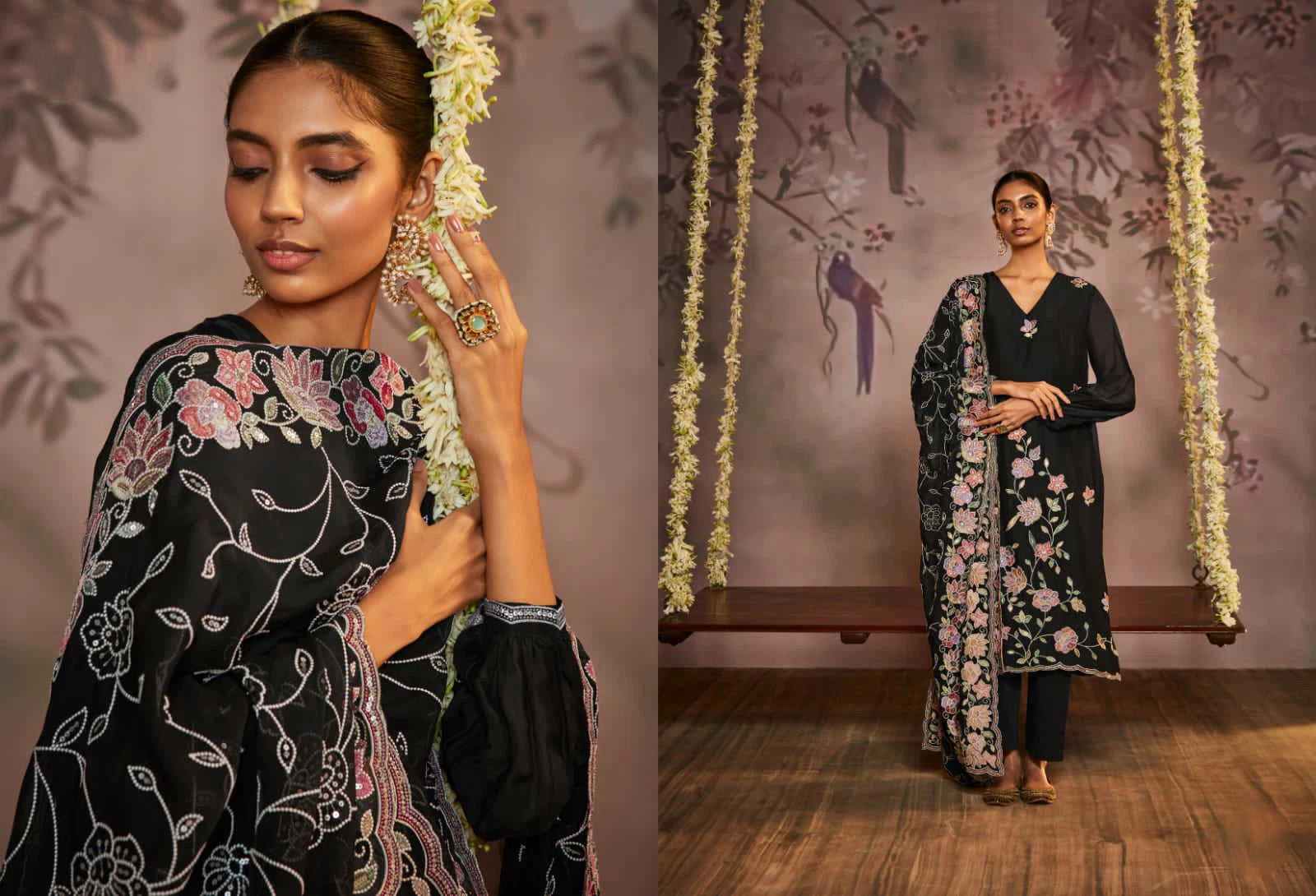 Black salwar kameez is always in fashion. It feels elegant and mysterious.
