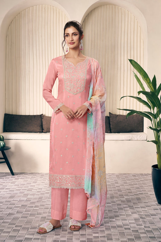 Orange salwar kameez is bright and lively. Perfect for festivals and happy events.
